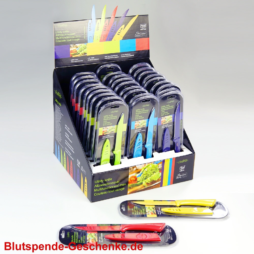 Blutspendegeschenk Küchenmesser im Display