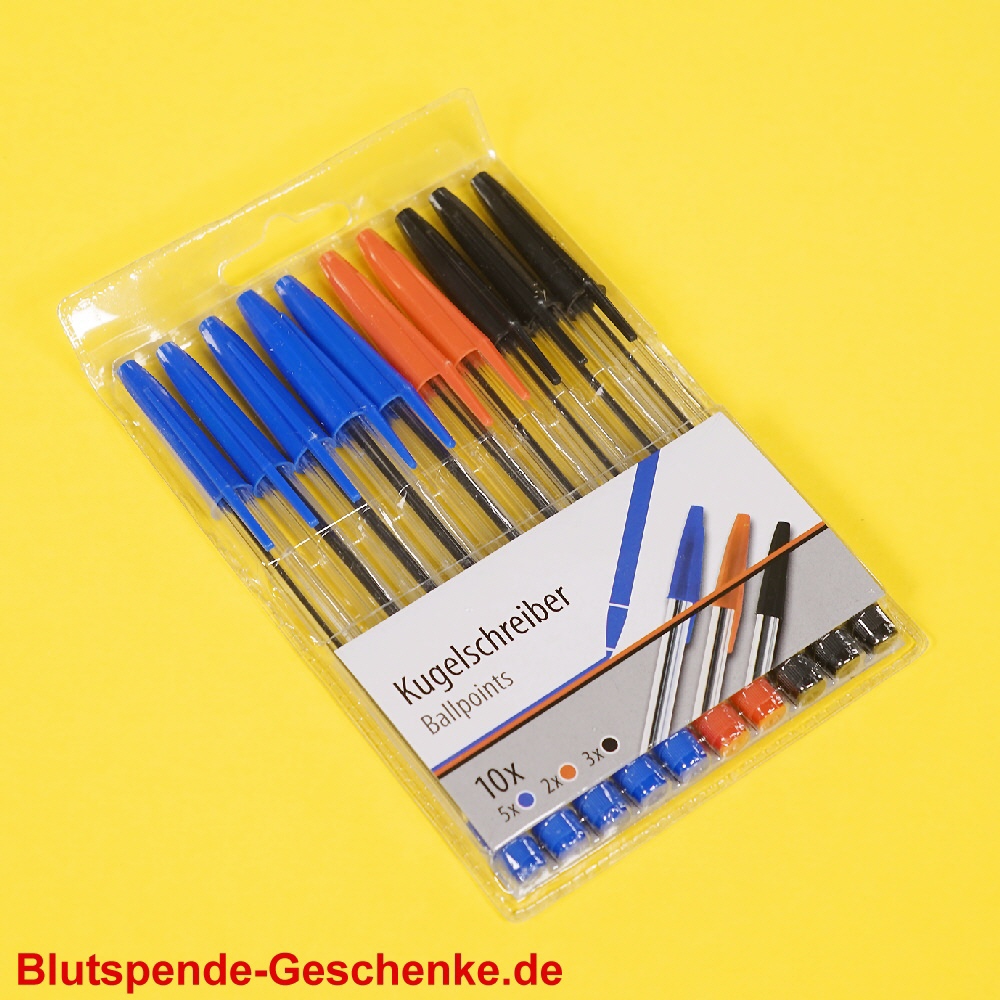 Blutspendegeschenk 10er Kugelschreiber