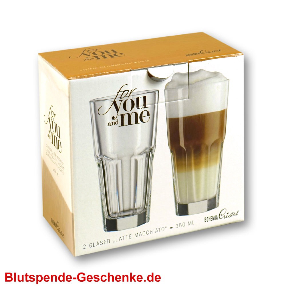 Blutspendegeschenk Latte Macchiato Gläserset