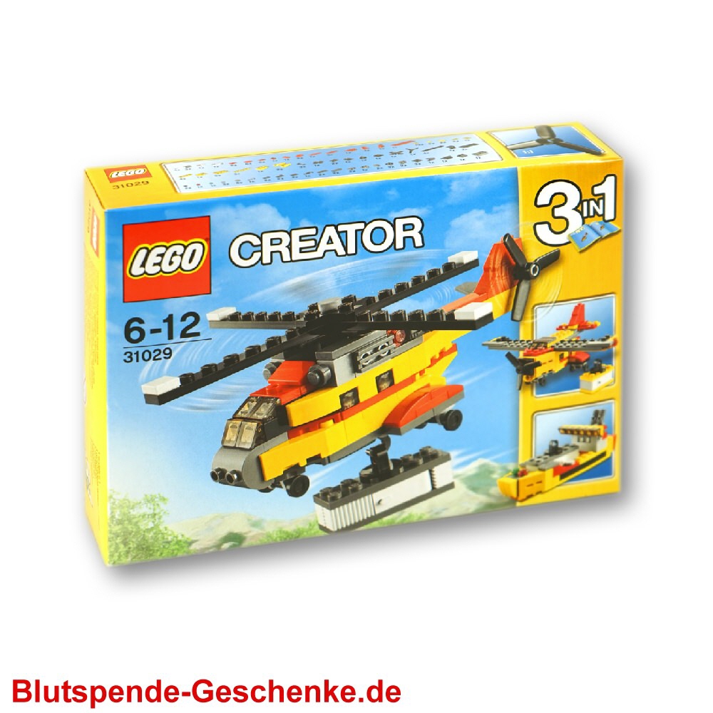 Blutspendegeschenk Lego Helikopter