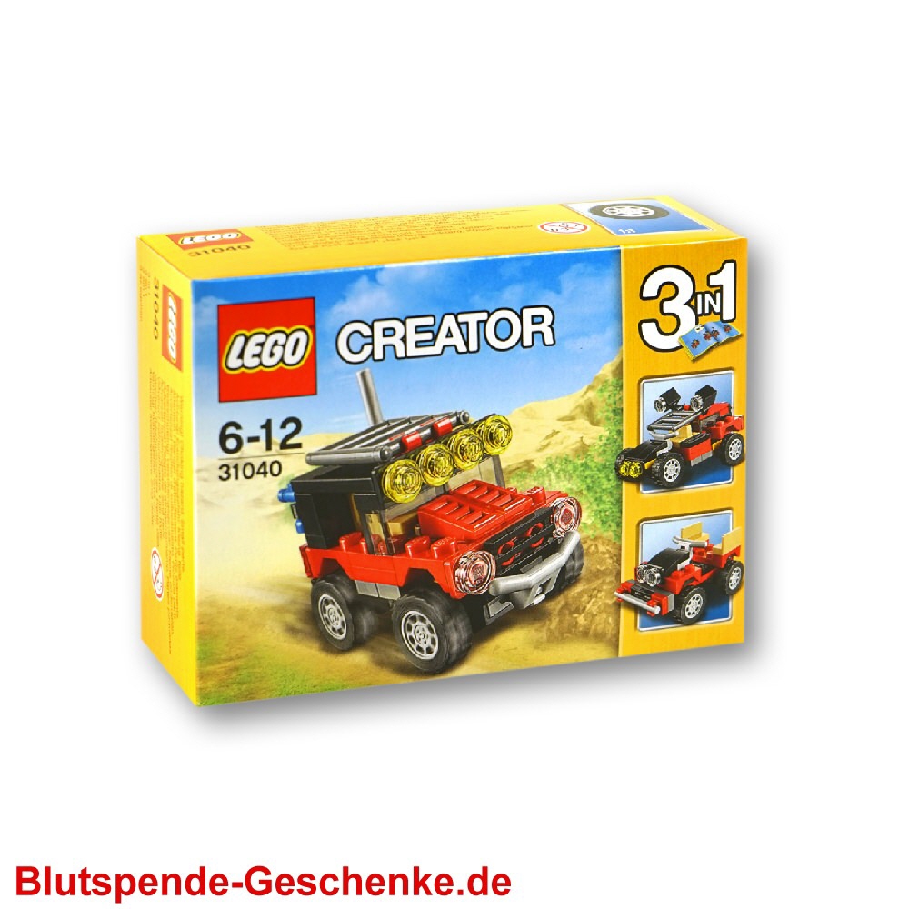 Blutspendegeschenk Lego Creator Jeep