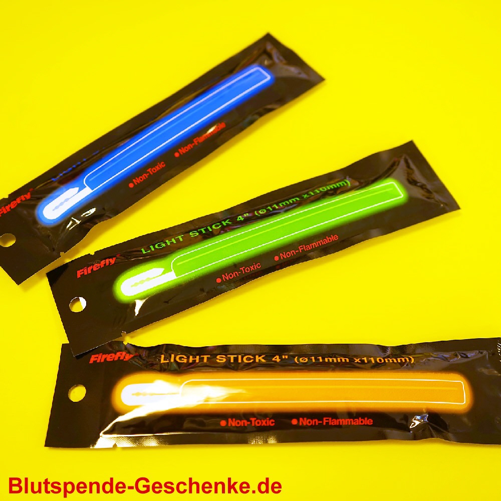 Blutspendegeschenk Leucht-Knicklicht 11 cm