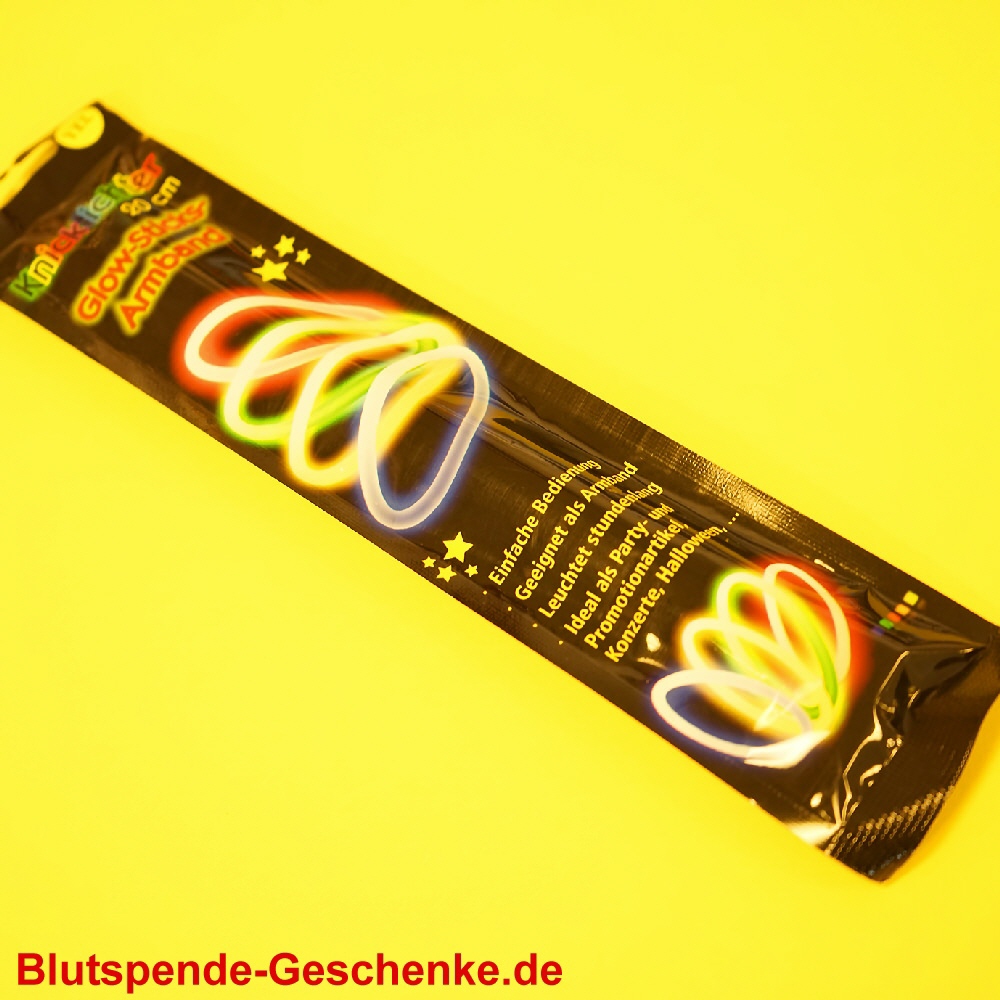 Blutspendegeschenk Knicklicht-Leuchtarmbänder