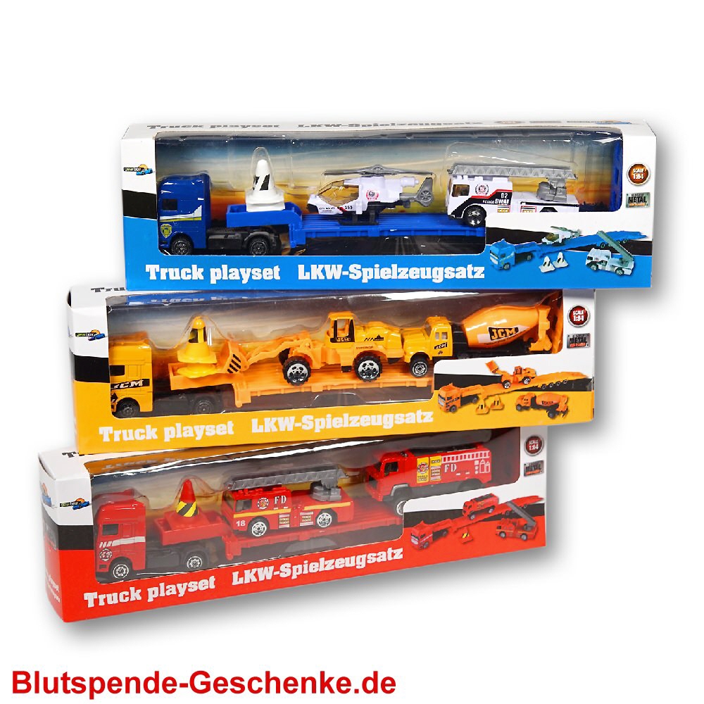 Blutspendegeschenk LKW-Spielzeugsatz
