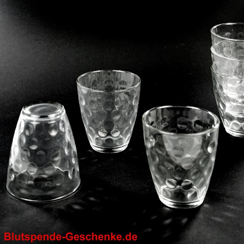 Blutspendegeschenk 6er Glasset Dot