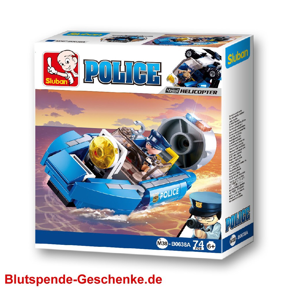 Blutspendegeschenk Luftkissenboot Polizei