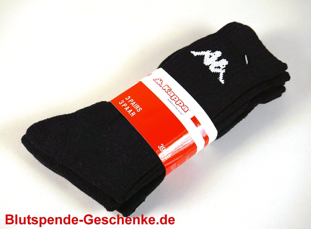 Blutspendegeschenk Set Männersocken schwarz