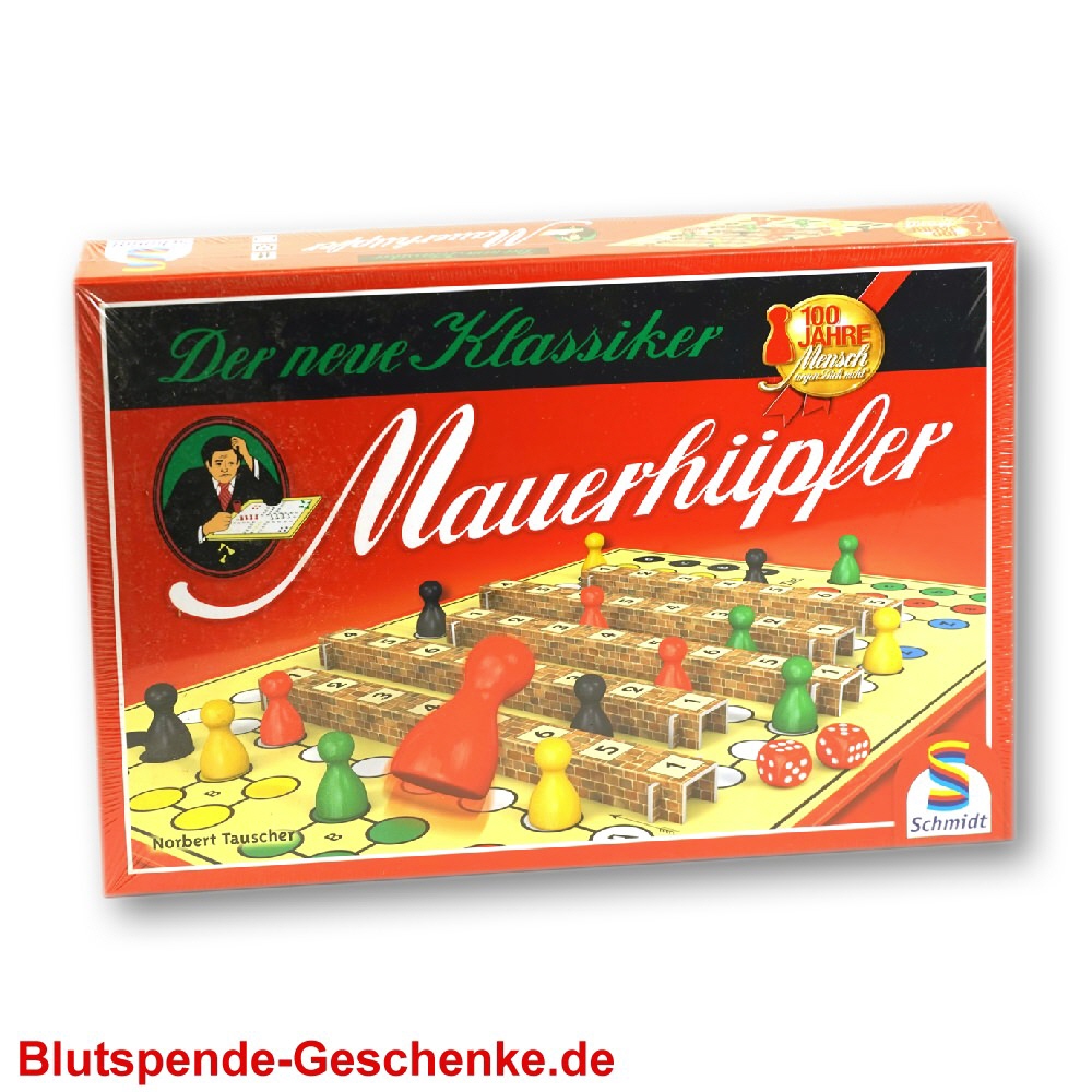 Blutspendegeschenk Spiel Mauerhüpfer