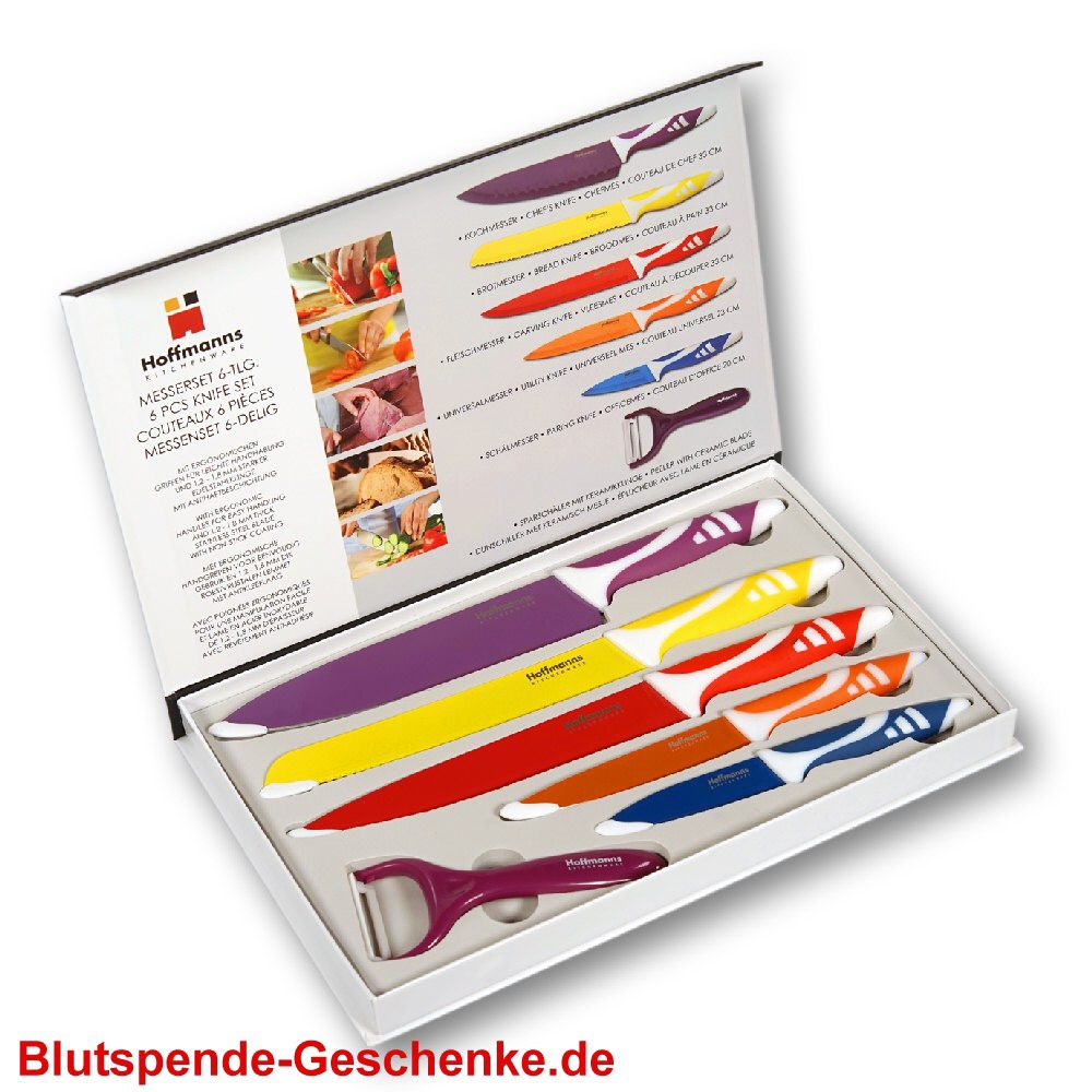 Blutspendegeschenk Messerset 6-teilig