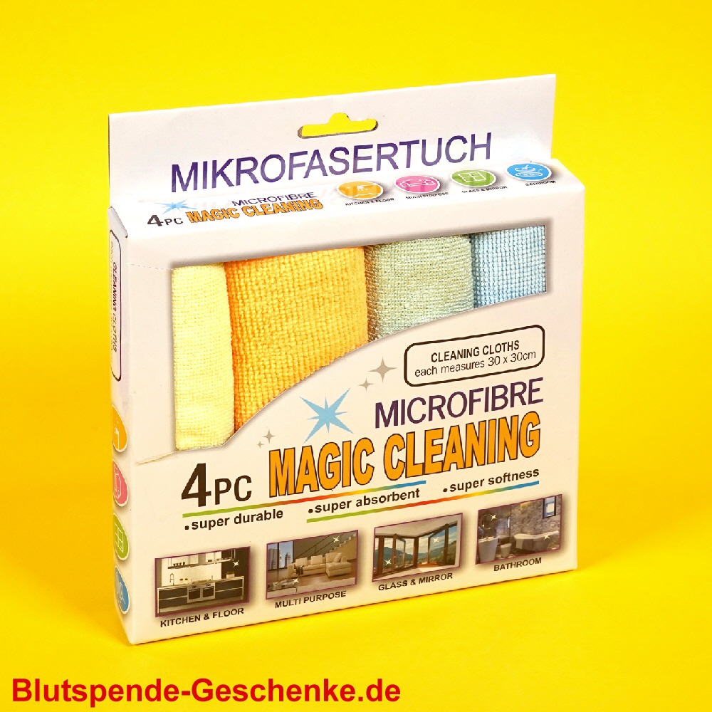 Blutspendegeschenk 4er Set Mikrofasertücher