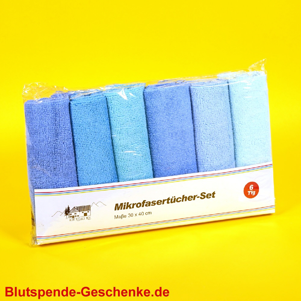 Blutspendegeschenk 6er-Set Mikrofasertücher