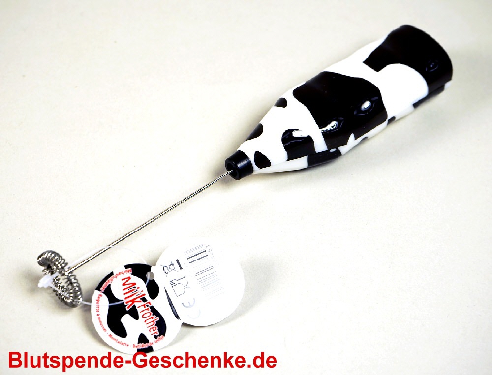 Blutspendegeschenk Milchaufschäumer im Kuh-Design