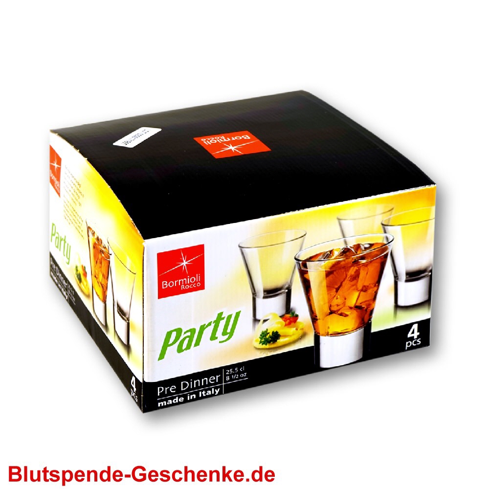 Blutspendegeschenk Partygläser 25 cl