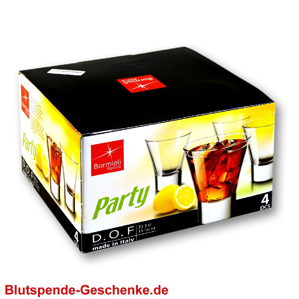 Blutspendegeschenk Partygläser 33 cl