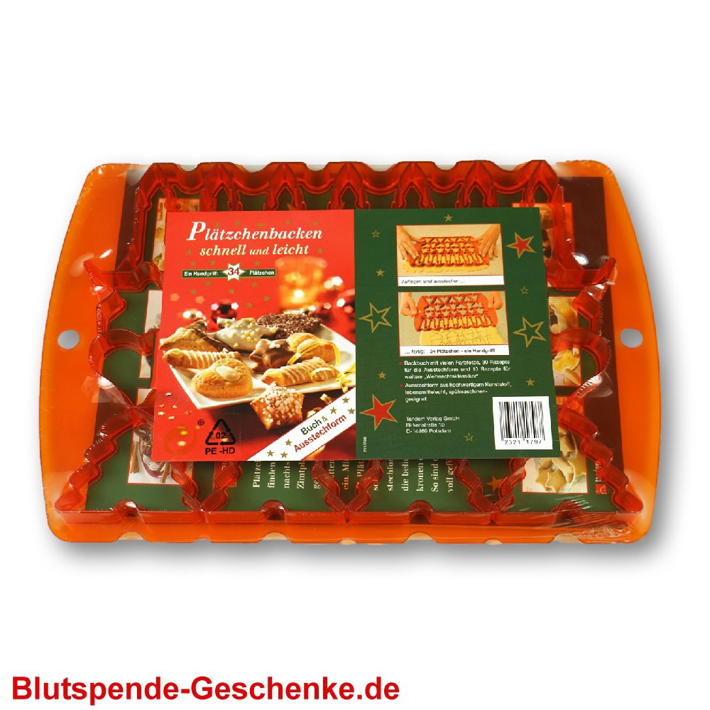Blutspendegeschenk Plätzchen Ausstechform