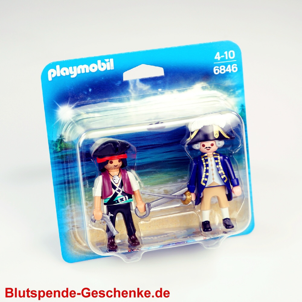 Blutspendegeschenk Playmobil Soldat und Pirat