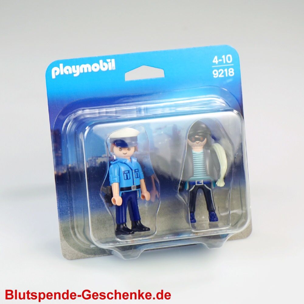 Blutspendegeschenk Playmobil Polizist und Dieb