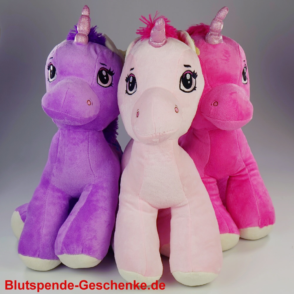 Blutspendegeschenk Plüsch-Einhorn 45 cm