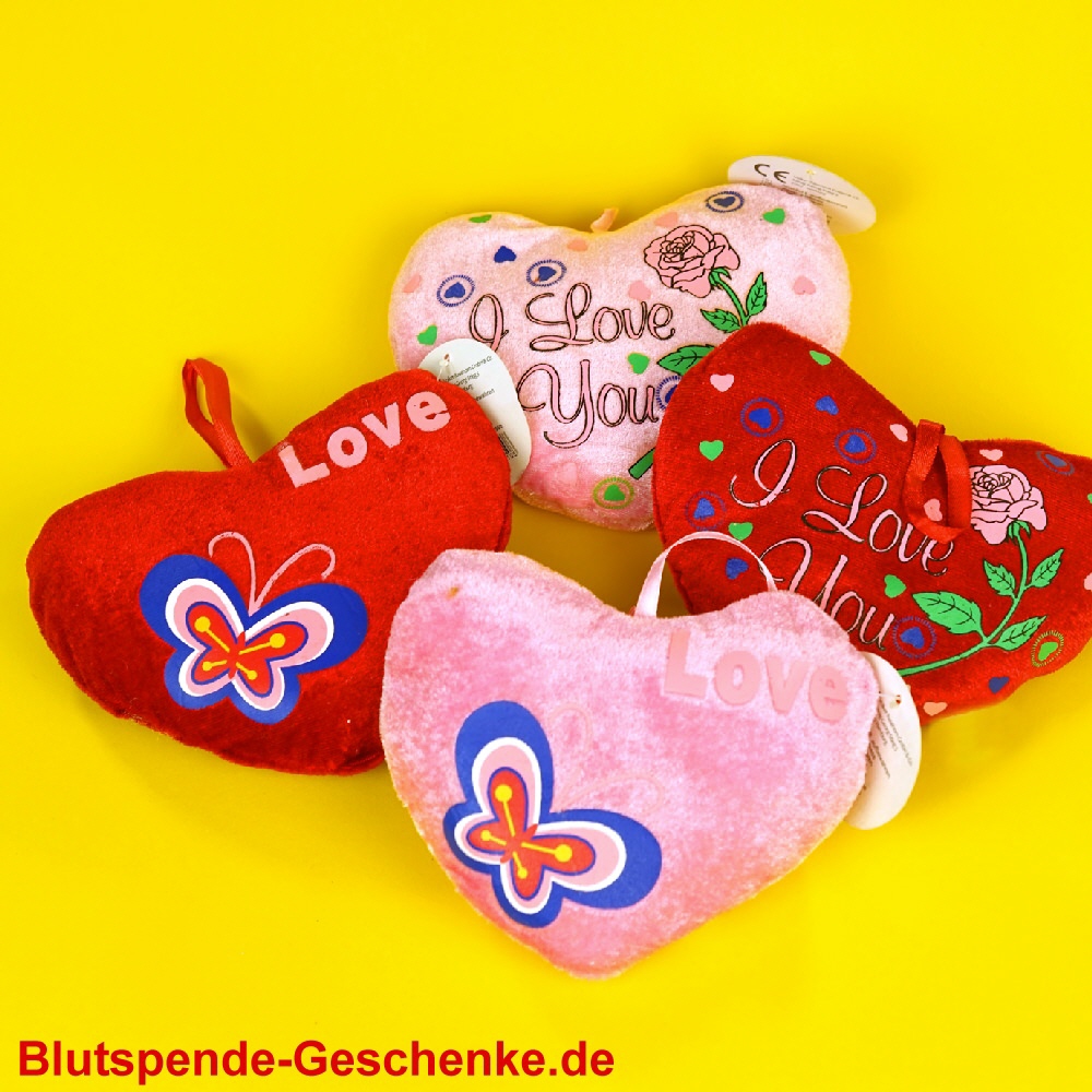 Blutspendegeschenk Plüsch-Herzen Love