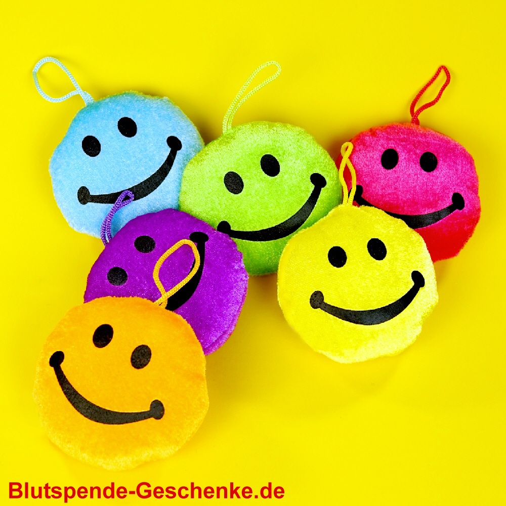 Blutspendegeschenk Plüsch-Lachgesichter