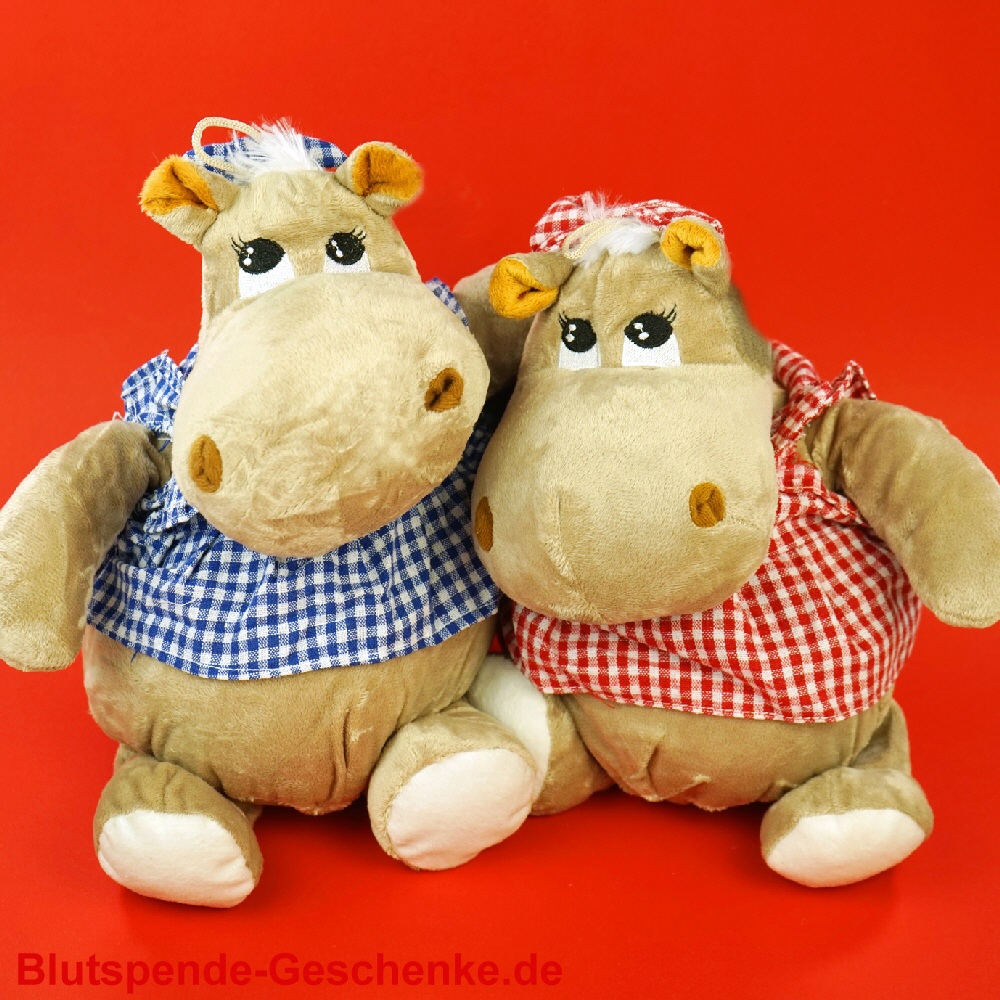 Blutspendegeschenk Plüsch-Nilpferd mit Schürze