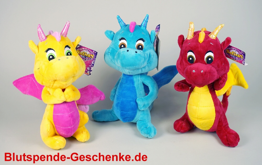 Blutspendegeschenk Safira-Drachen aus Plüsch 25 cm
