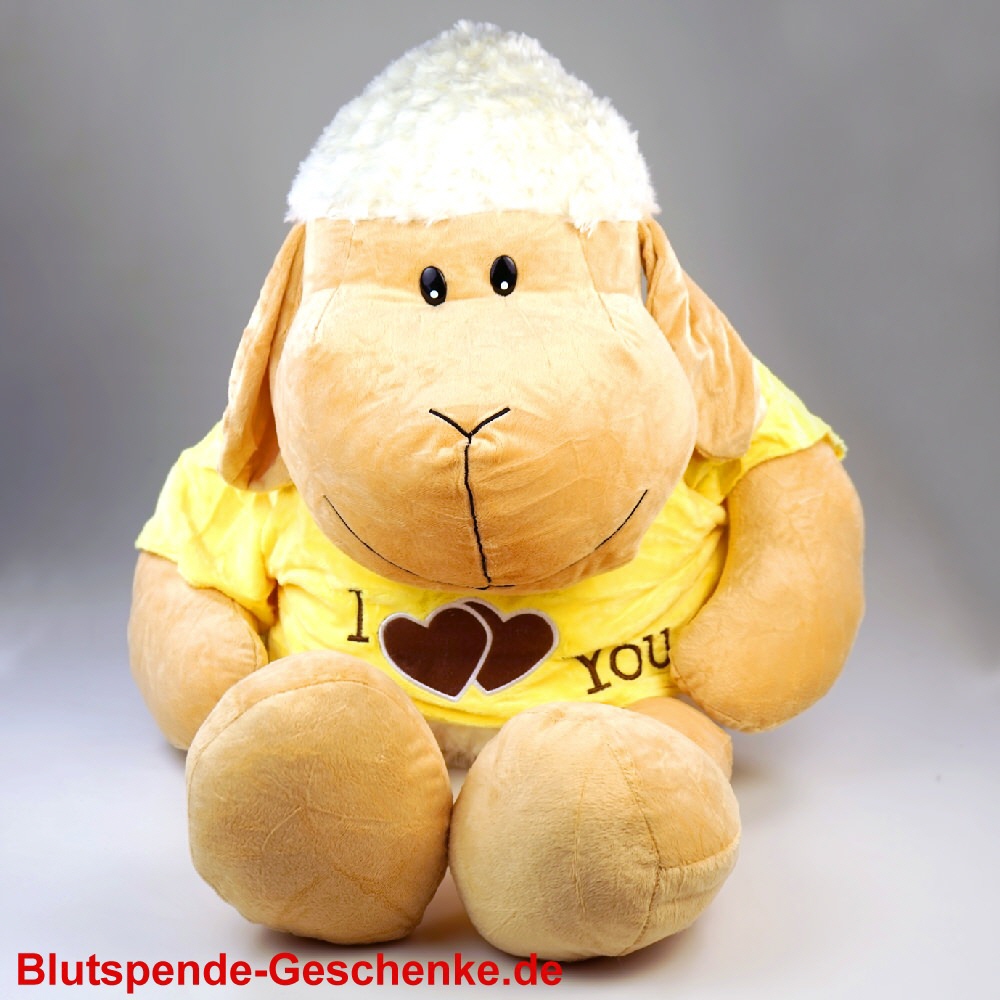 Blutspendegeschenk Schaf mit Shirt aus Plüsch