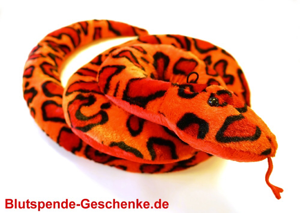Blutspendegeschenk Schlange aus Plüsch 182 cm