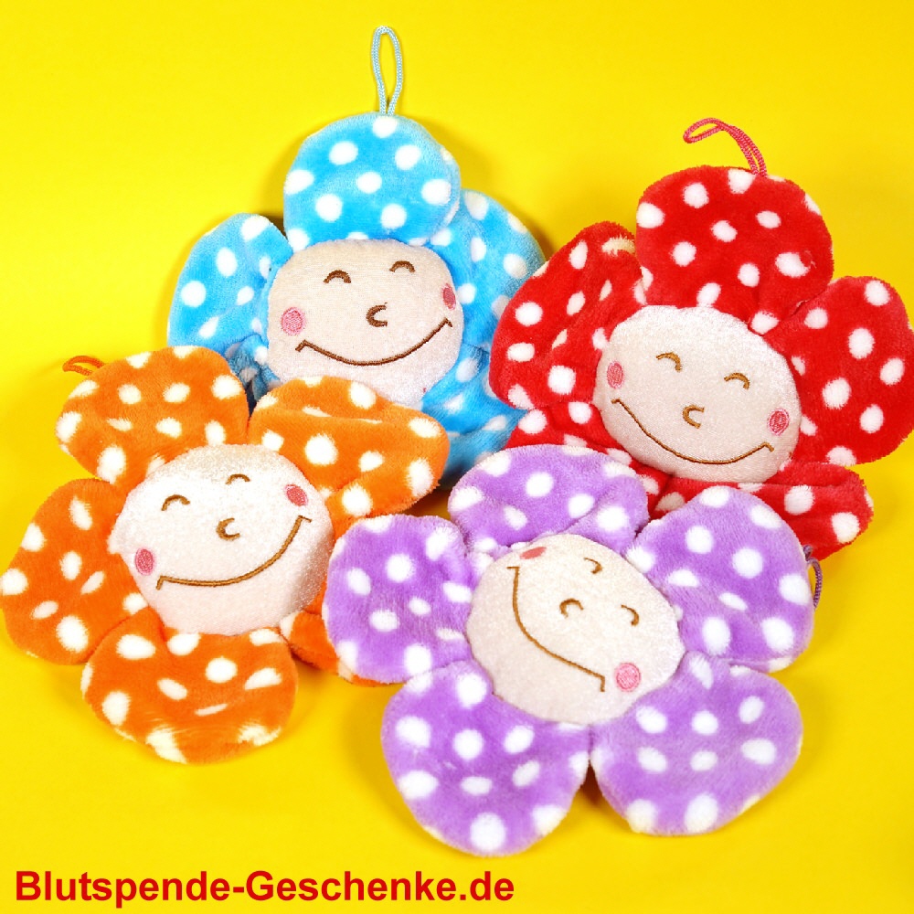 Blutspendegeschenk Plüschblume