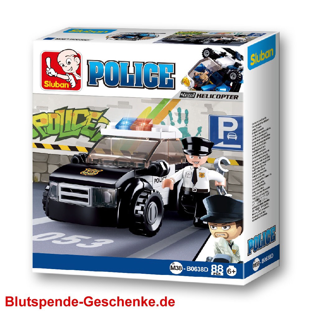 Blutspendegeschenk Polizeiwagen