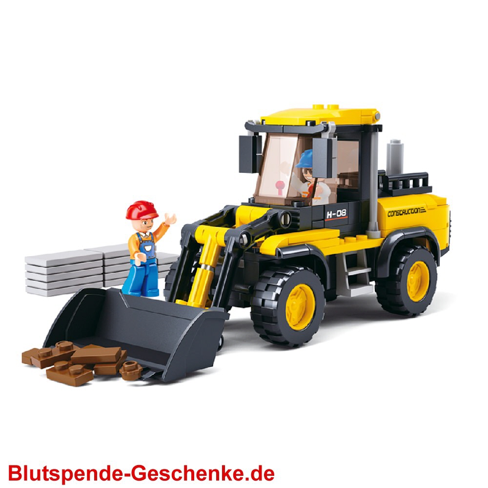 Blutspendegeschenk Steckbaustein-Radlader