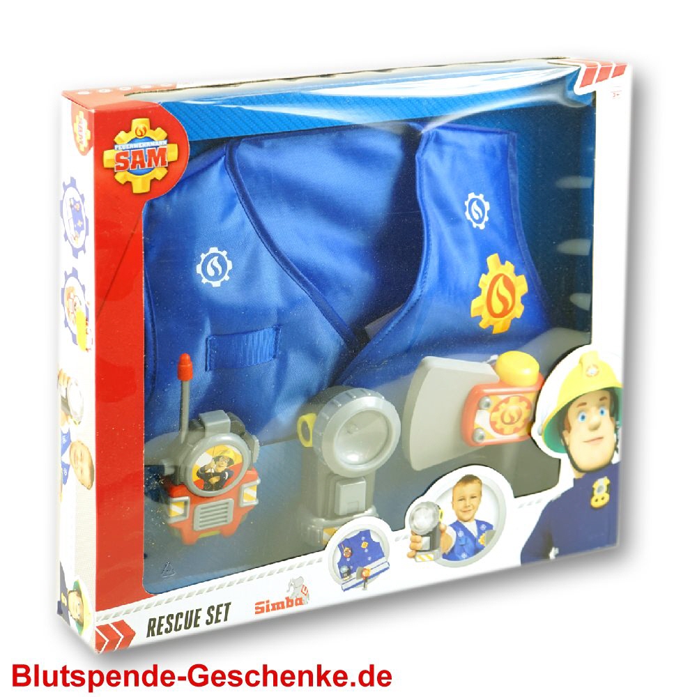 Blutspendegeschenk Feuerwehrmann SAM Rettungsset