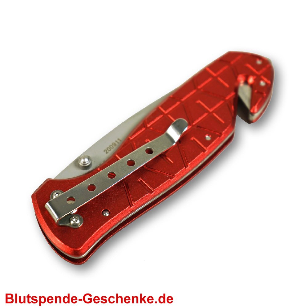 Blutspendegeschenk Rettungsmesser rot