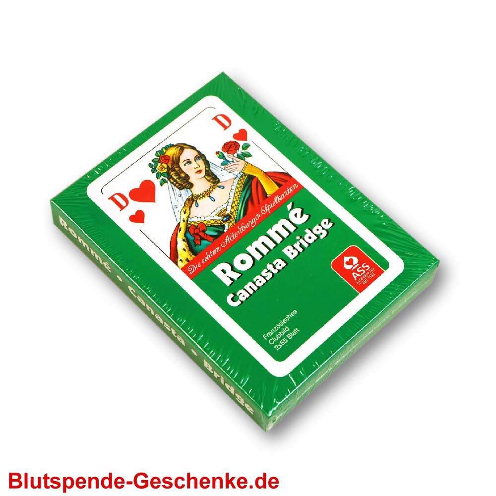 Blutspendegeschenk Spielkarten Romme