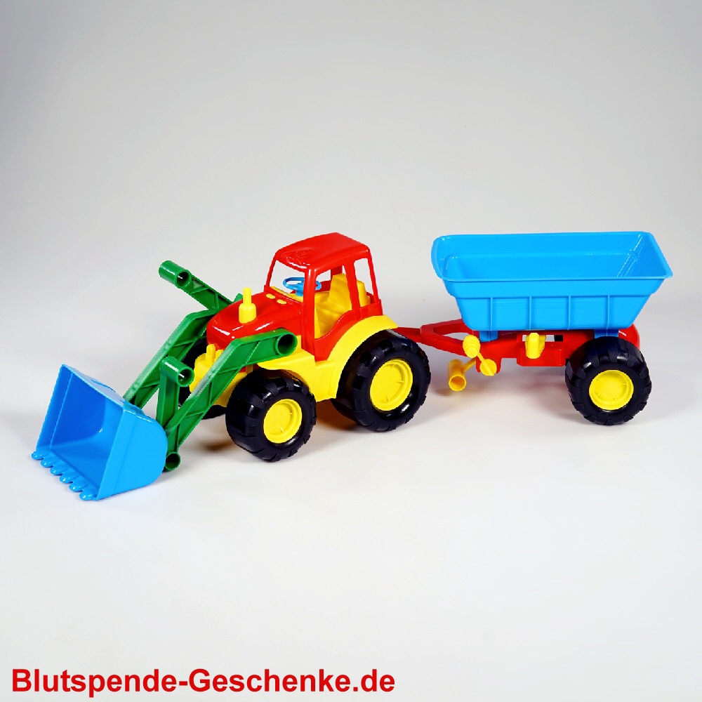 Blutspendegeschenk Schaufellader mit Hänger