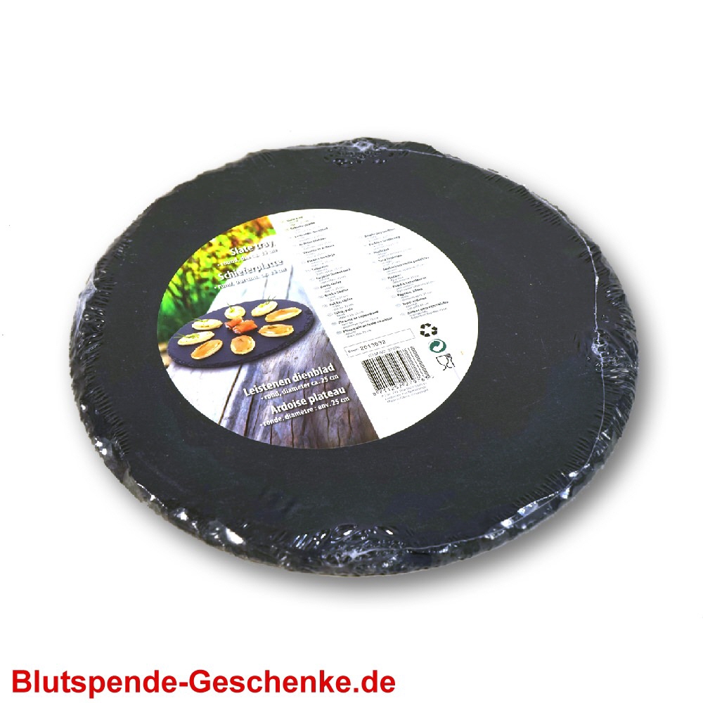 Blutspendegeschenk Servierplatte aus Schiefer
