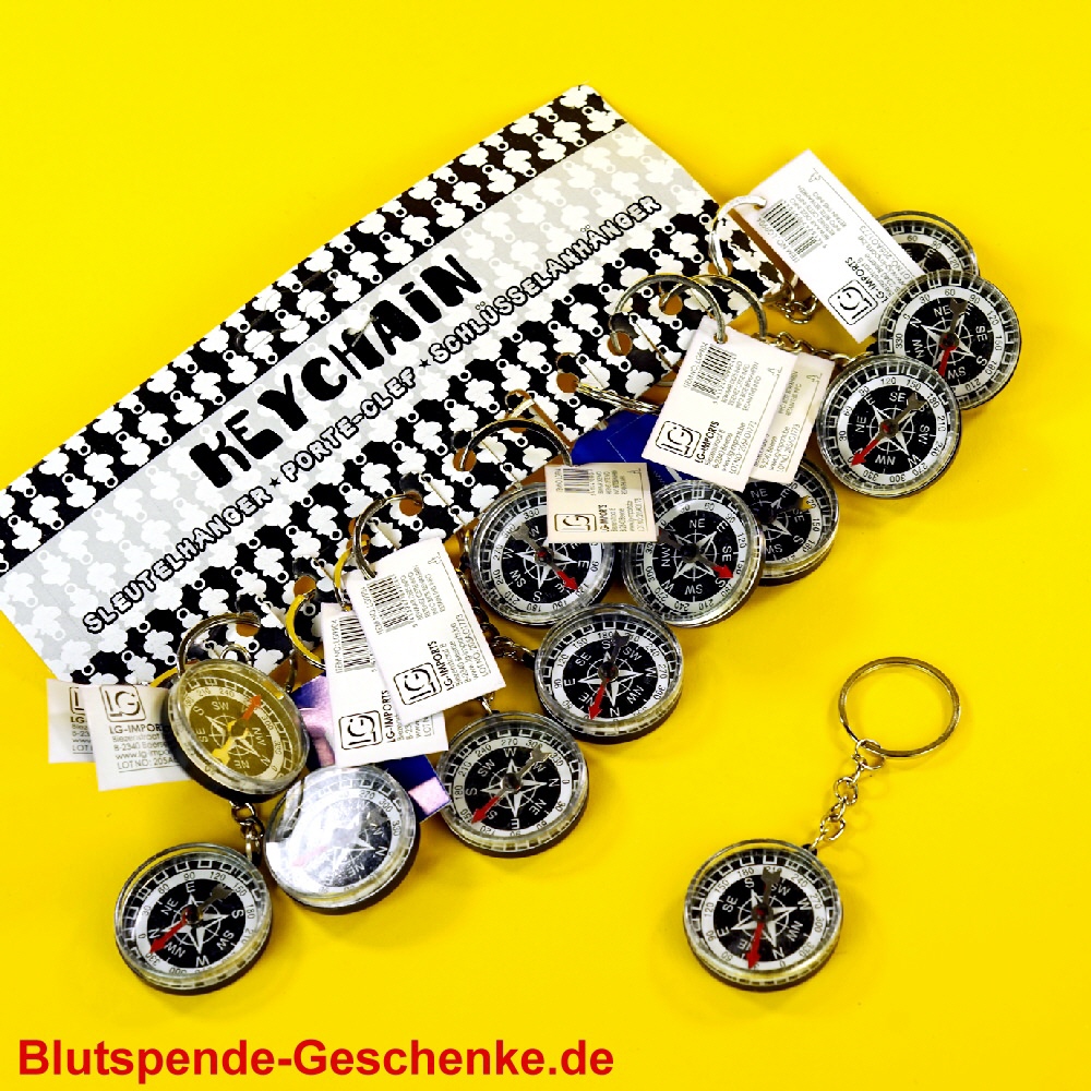 Blutspendegeschenk Kompass-Anhänger