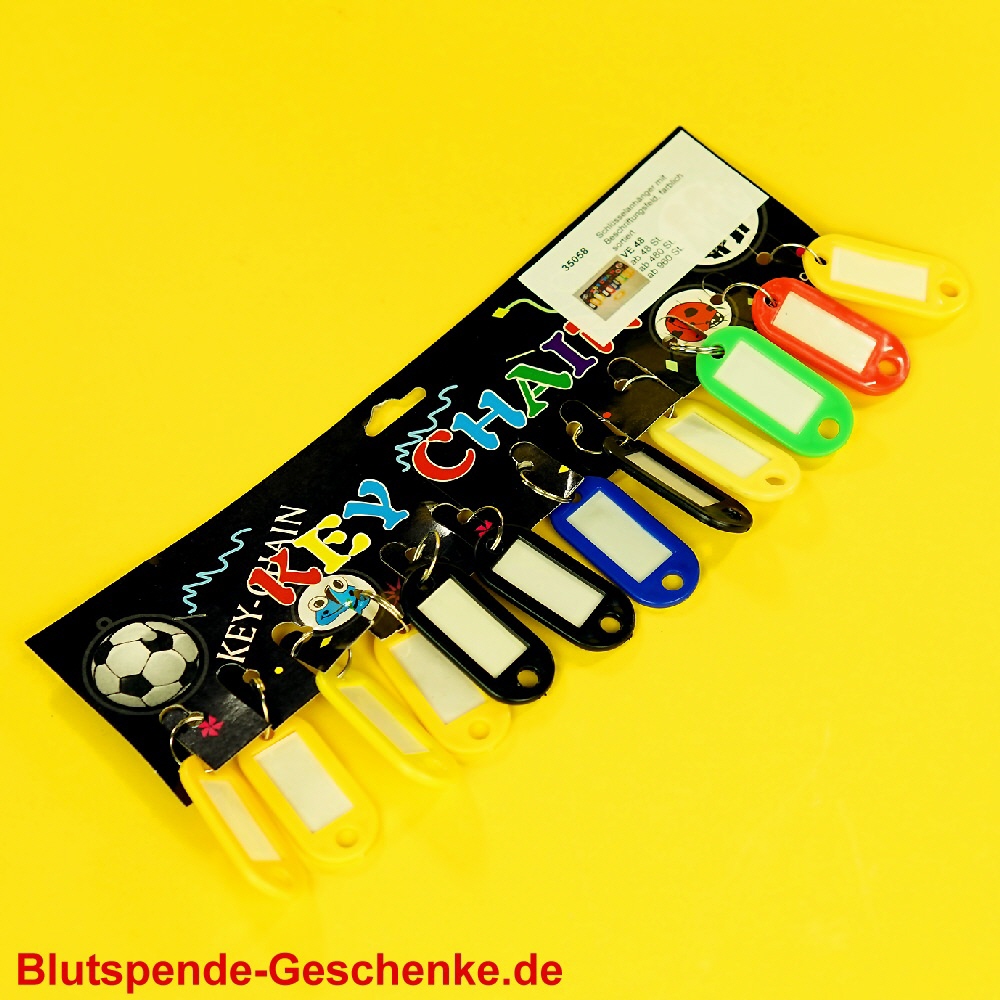 Blutspendegeschenk Schlüsselanhänger Beschriftung