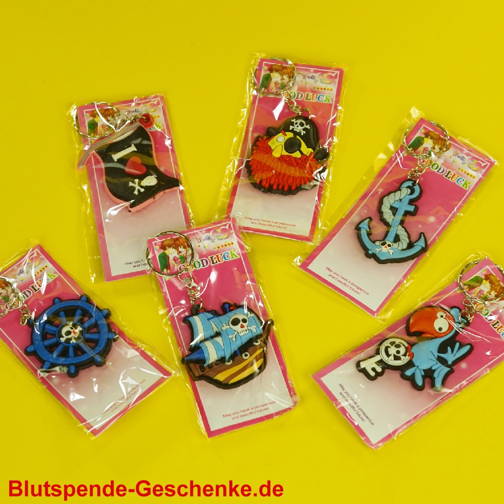 Blutspendegeschenk Schlüsselanhänger Piratenmotive