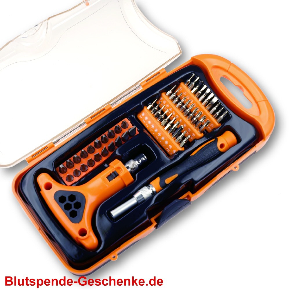 Blutspendegeschenk Schraubendreher Bitsatz-Set