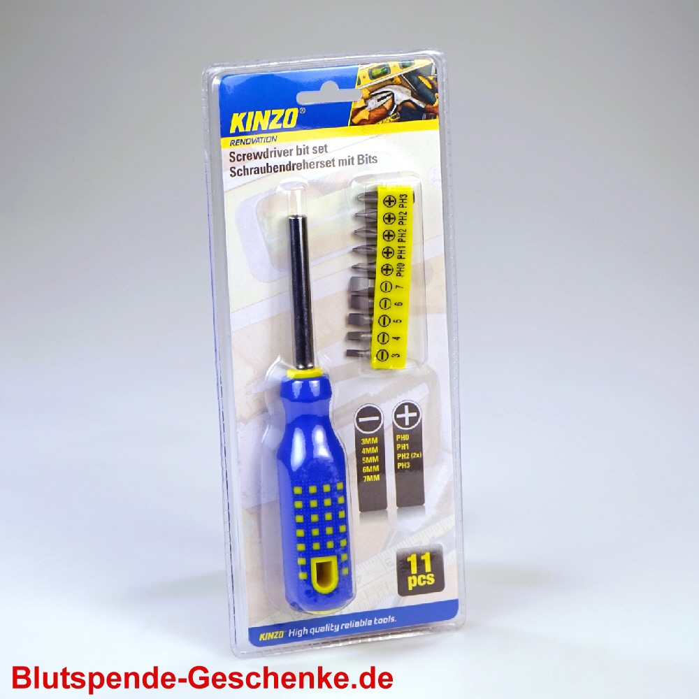 Blutspendegeschenk Schraubenzieher mit Bits