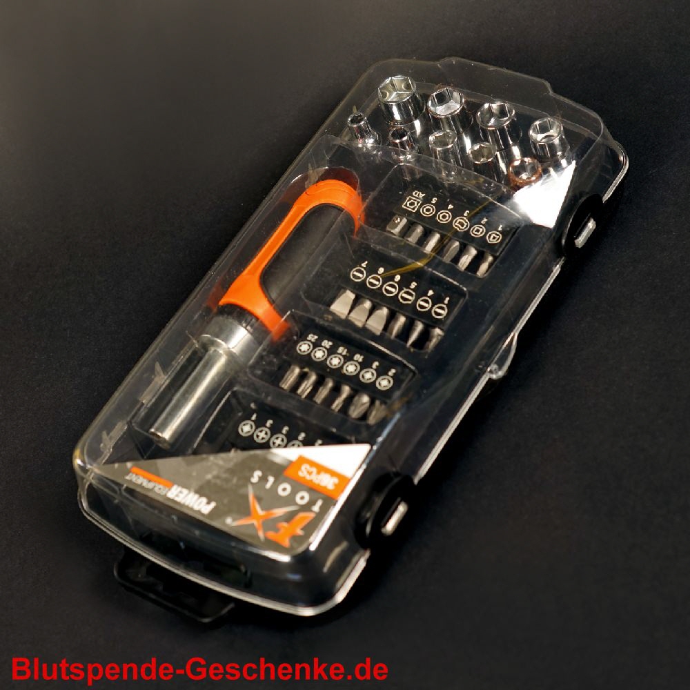 Blutspendegeschenk Schraubenzieher-Set 36teilig