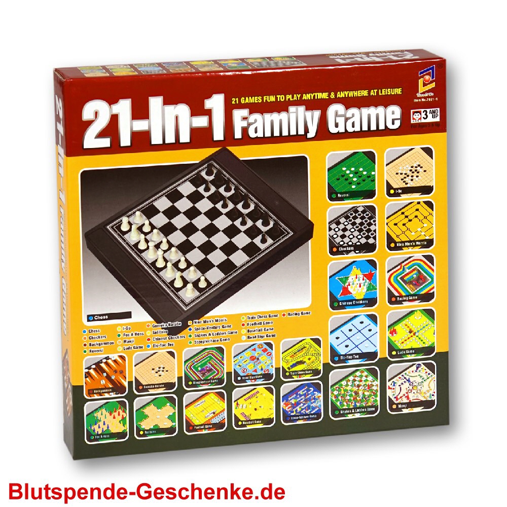 Blutspendegeschenk Spielesammlung 21in1