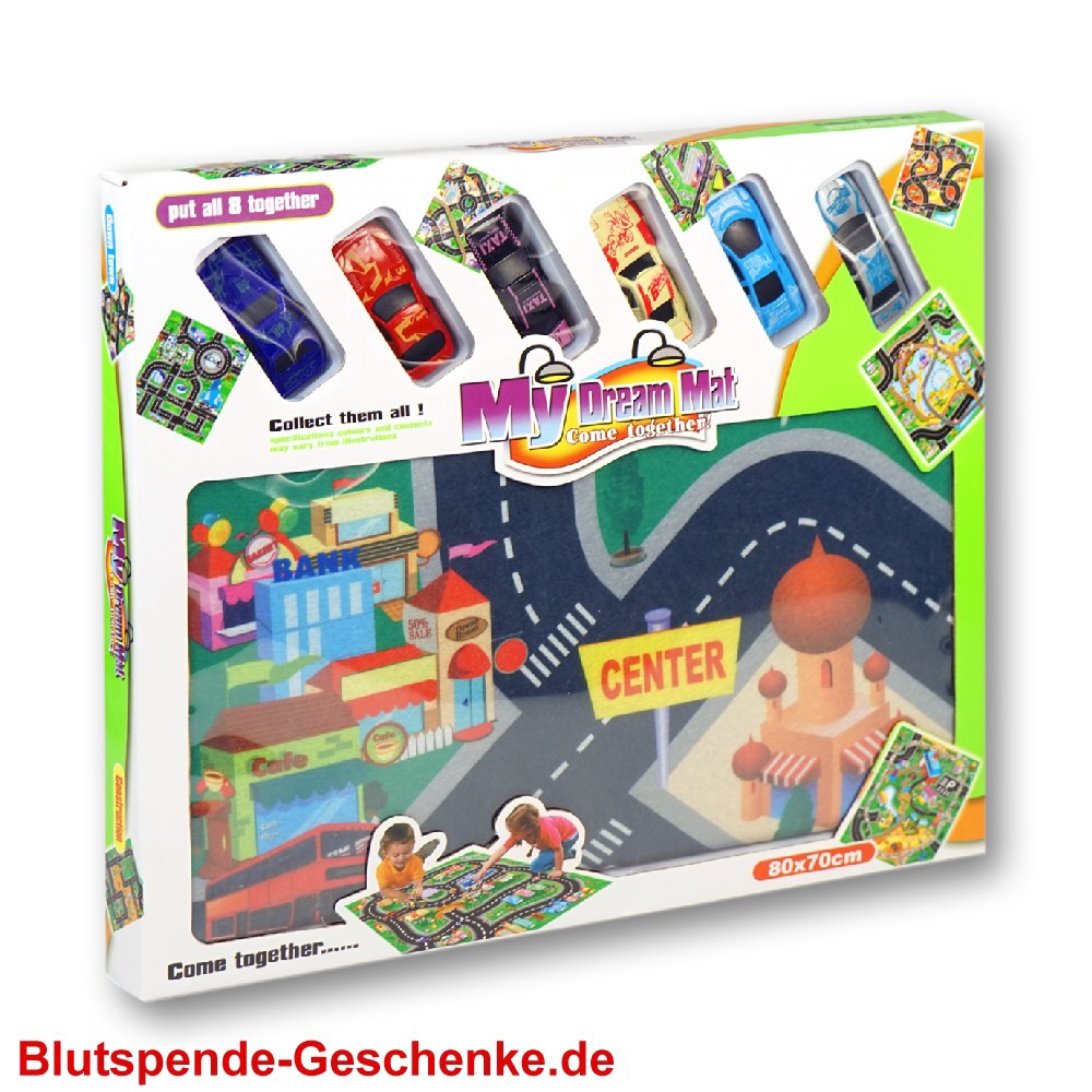 Blutspendegeschenk Spielteppich mit Autos