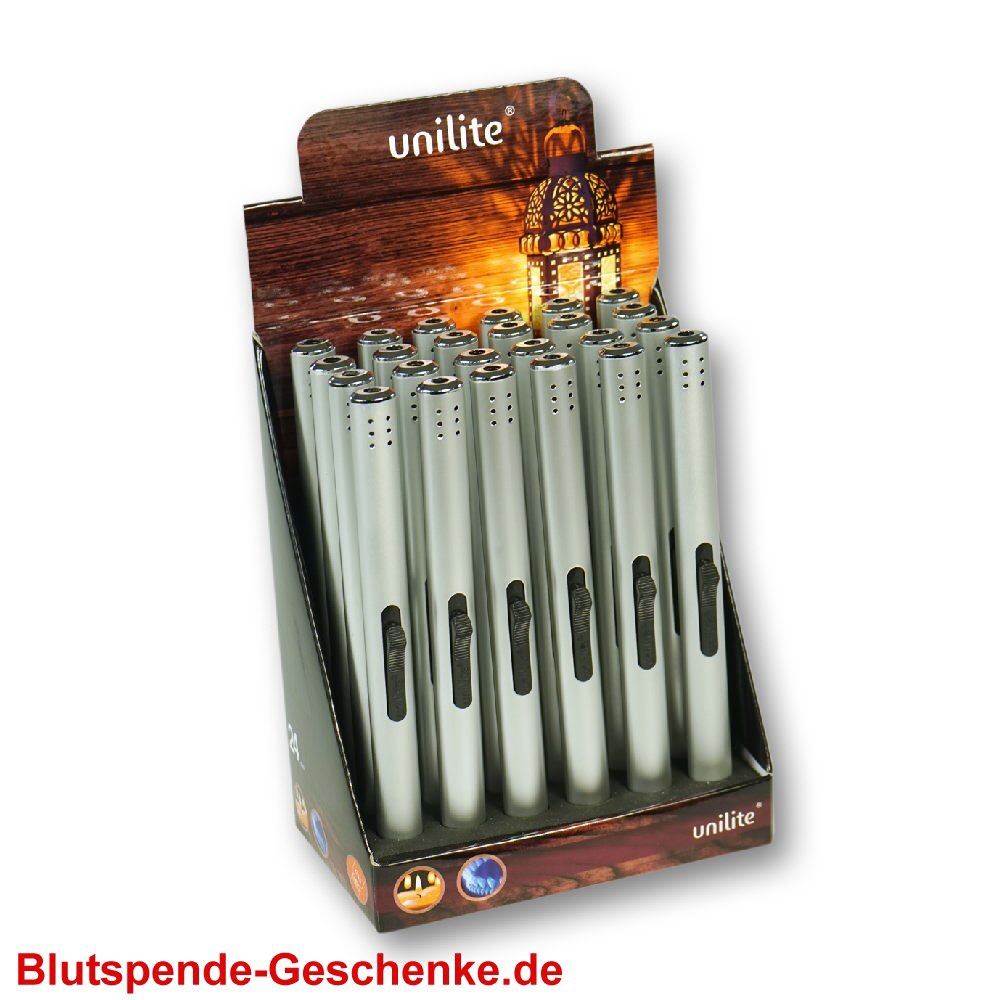 Blutspendegeschenk Stabfeuerzeug silberfarben