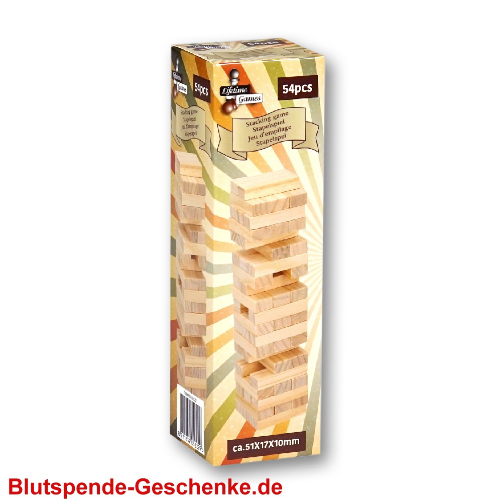 Blutspendegeschenk Holz-Stapelturm