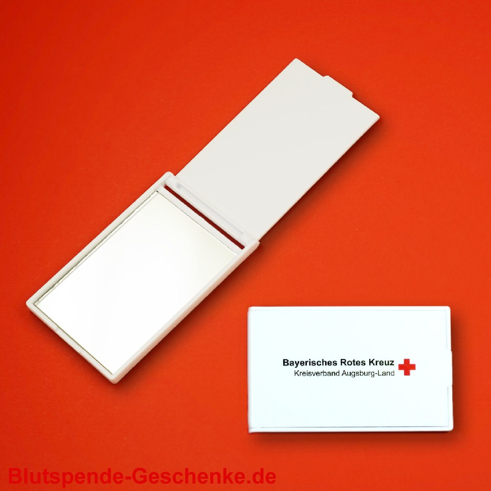 Blutspendegeschenk eckicher Taschenspiegel