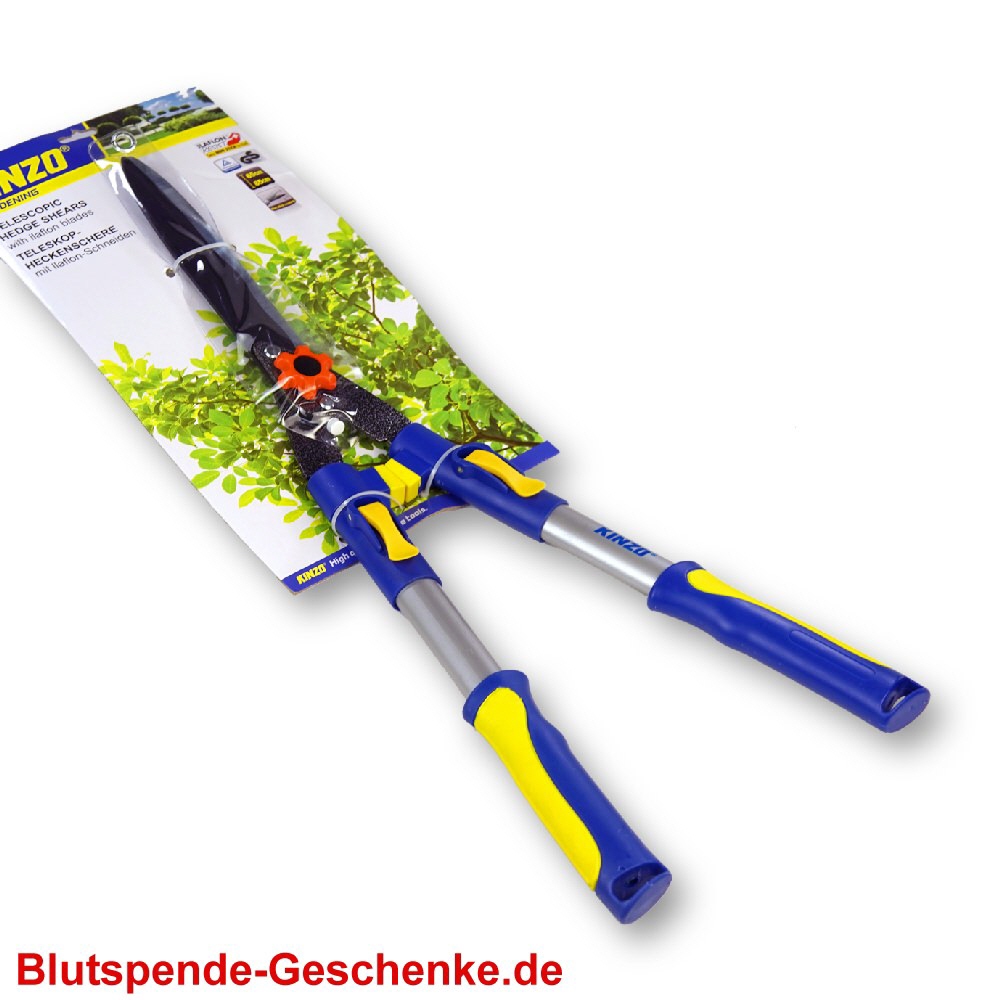 Blutspendegeschenk Teleskop-Heckenschere - kurz