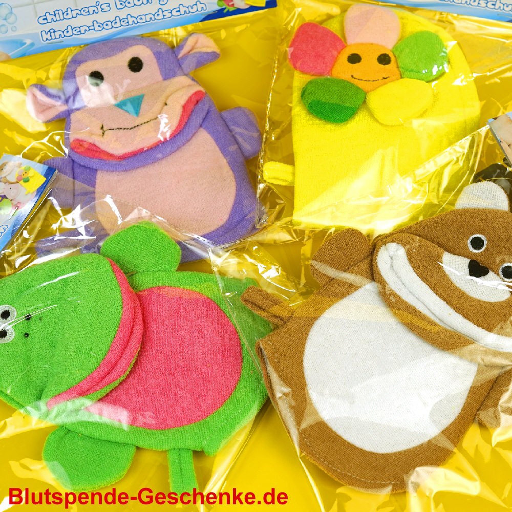 Blutspendegeschenk Tierwaschlappen für Kinder