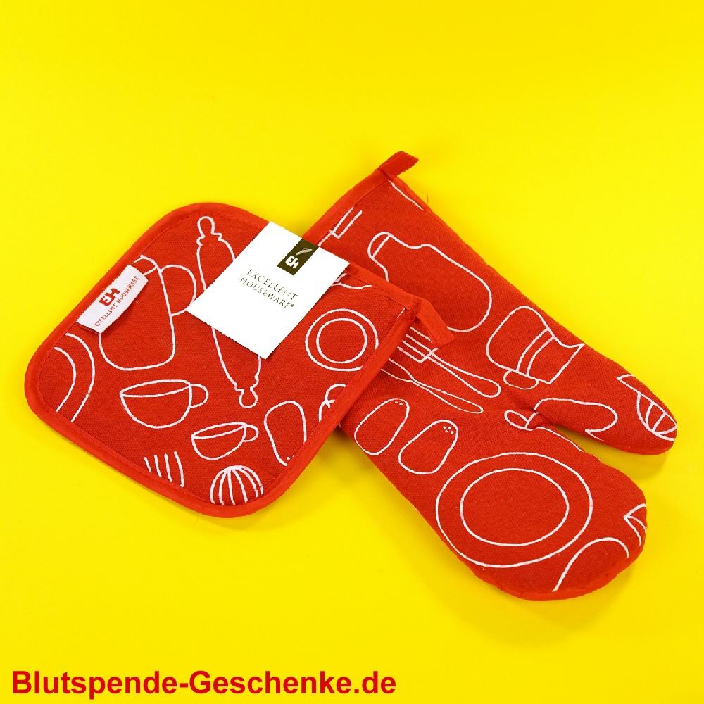 Blutspendegeschenk Topflappen-Set